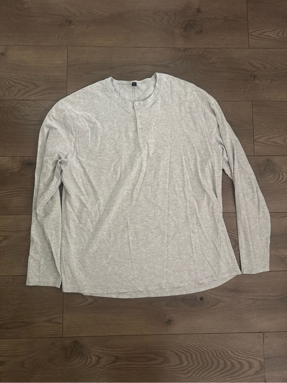 Lululemon Men's Light Gray Long-Sleeve Henley Shirt 2XL GUC
